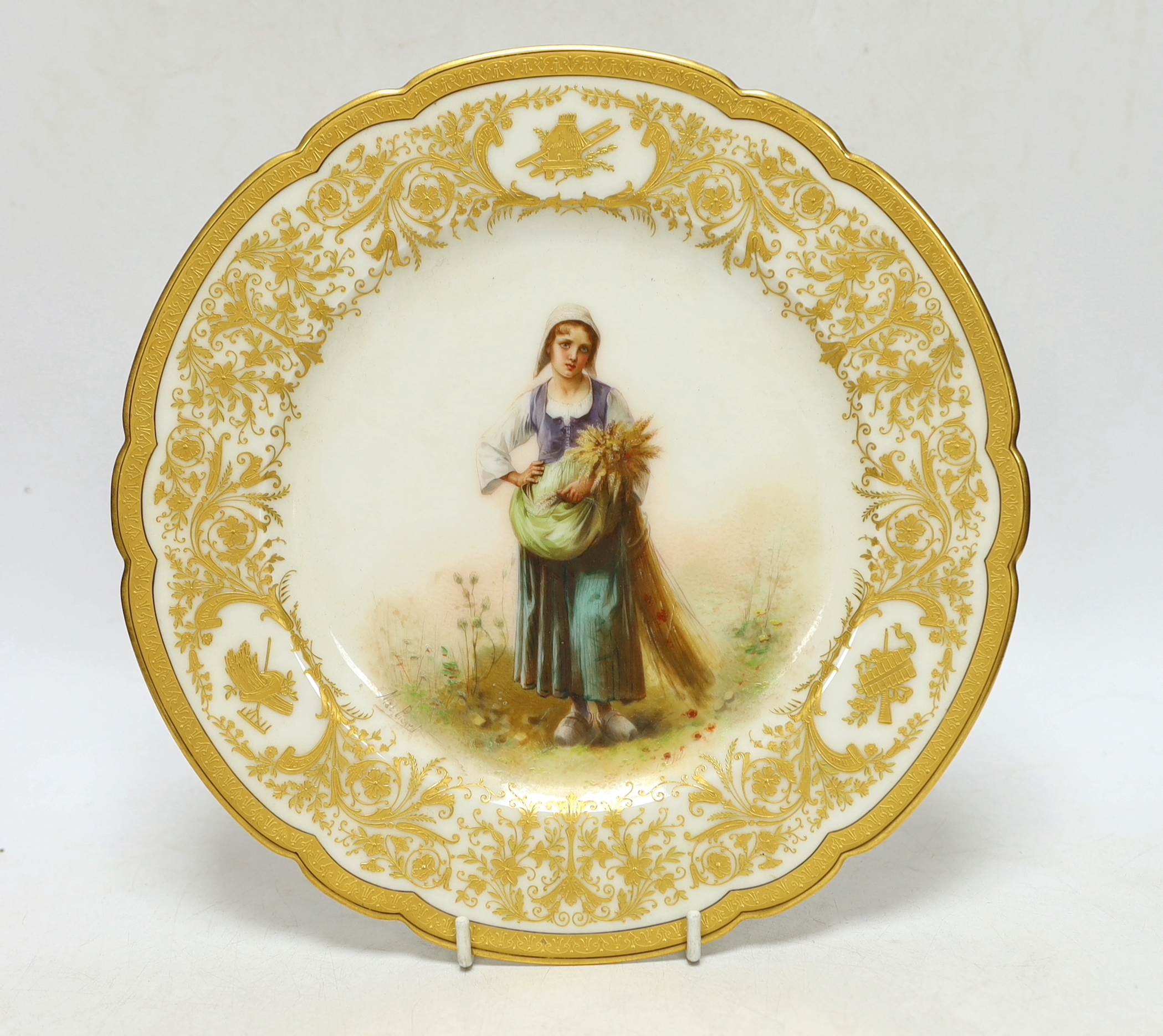 A Paris Porcelain plate, inscribed 'La Petite Fadelle', 24cm